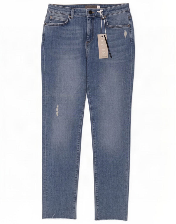 MINT VELVET Γυναικεία ταλαιπωρημένα ίσια τζιν UK 10 Small W28 L28 Blue