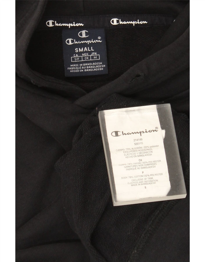 Champion Mens Hoodie Jumper Μικρό μαύρο βαμβακερό