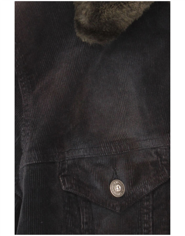 Liu Jo Γυναικείο κοτλέ μπουφάν UK 14 Medium Grey Cotton