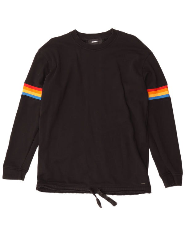 Diesel Ανδρικό Φούτερ Jumper Μεγάλο Μαύρο Ριγέ Βαμβακερό