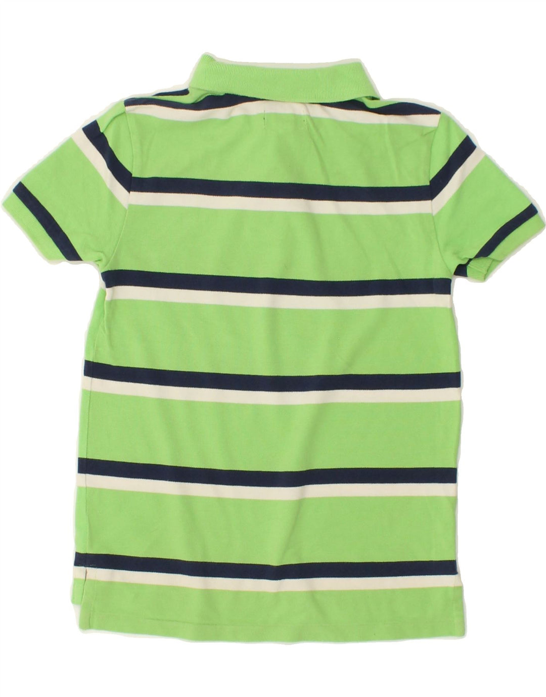 CHAPS Boys Polo Shirt 6-7 Years Green Striped Cotton Vintage Chaps and Second-Hand Chaps from Messina Hembry 