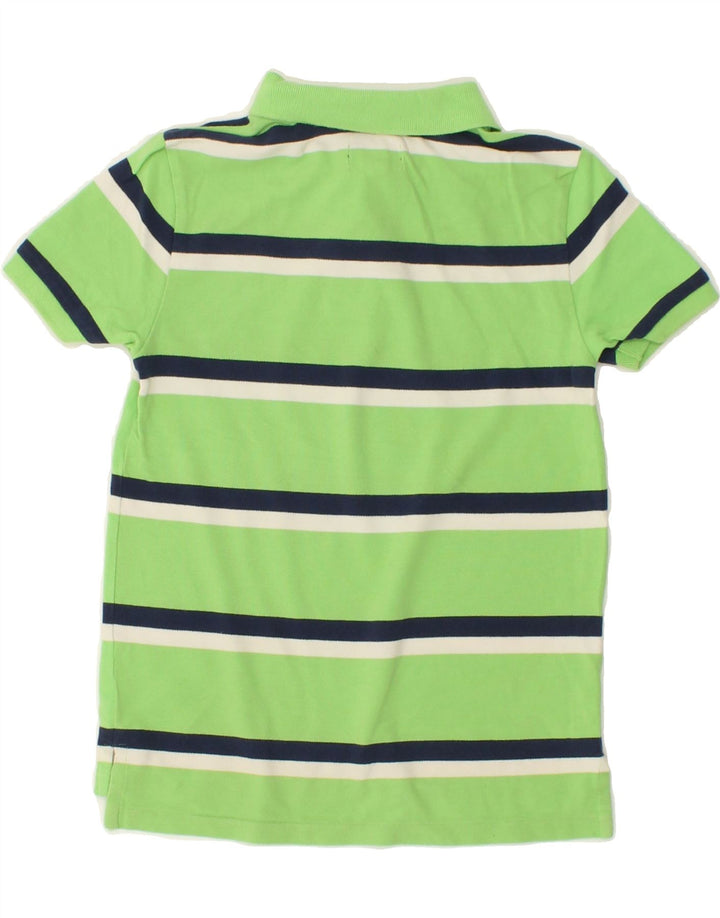 CHAPS Boys Polo Shirt 6-7 Years Green Striped Cotton Vintage Chaps and Second-Hand Chaps from Messina Hembry 