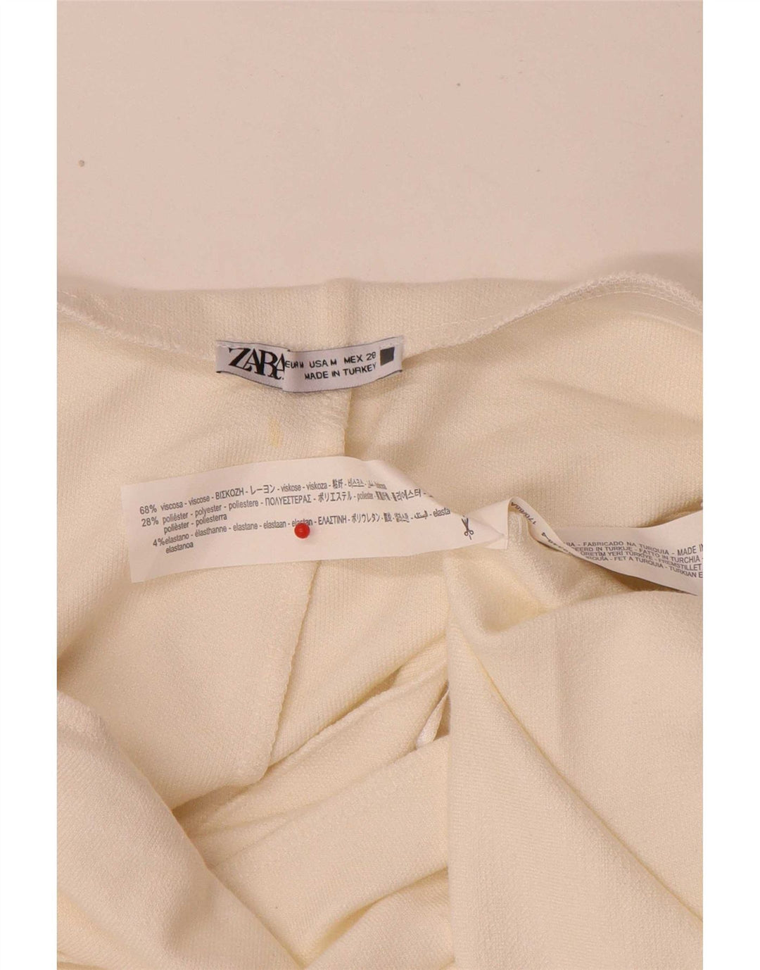 Zara Γυναικείο Στράπλες Φόρεμα UK 14 Μεσαία Λευκή Βισκόζη