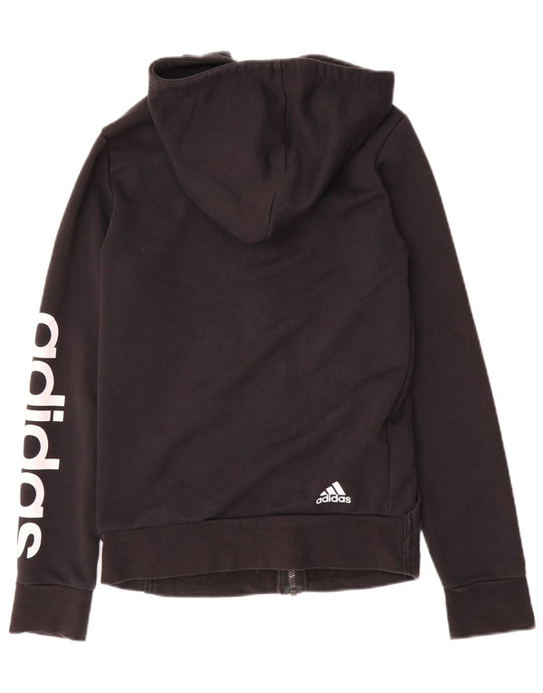 Γυναικείο πουλόβερ με κουκούλα με φερμουάρ Adidas UK 4/6 XS μαύρο βαμβακερό