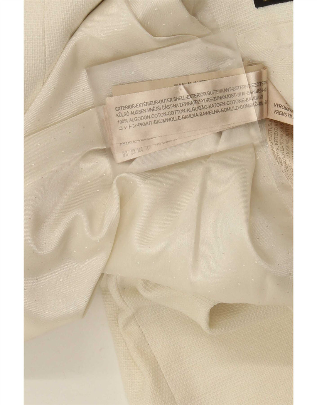 Massimo Dutti Γυναικείο Μπουφάν σακάκι με 1 κουμπιά EU 40 Βαμβακερό μεσαίο σε ανοιχτό λευκό