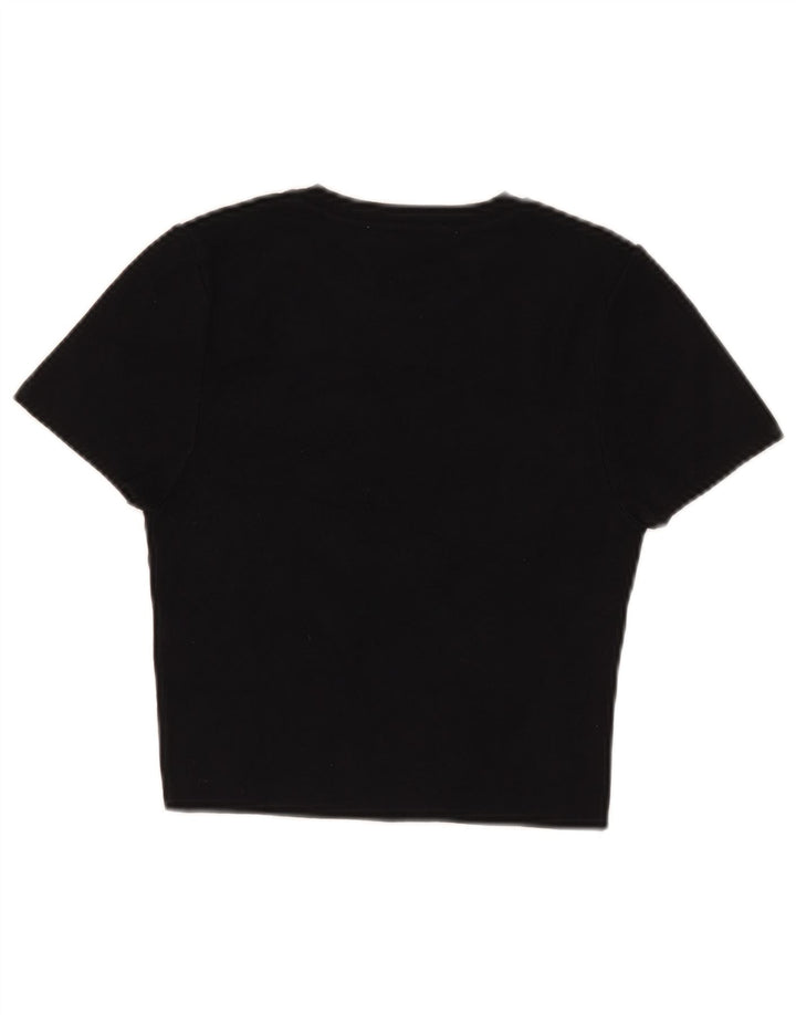 Zara Γυναικείο T-Shirt T-Shirt Top UK 12 Medium Black Viscose