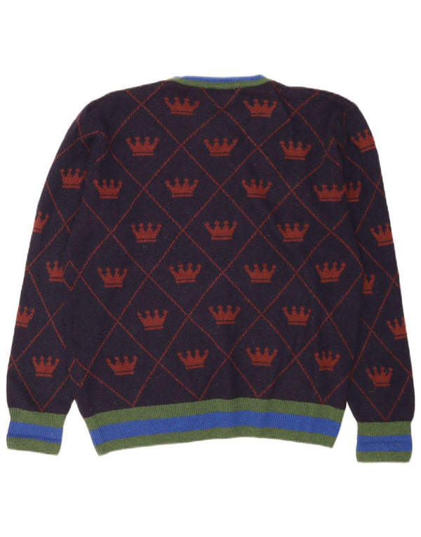 Ανδρικό πουλόβερ La Martina Abstract Pattern Crew Neck Jumper Medium Navy Blue