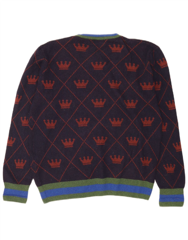 Ανδρικό πουλόβερ La Martina Abstract Pattern Crew Neck Jumper Medium Navy Blue