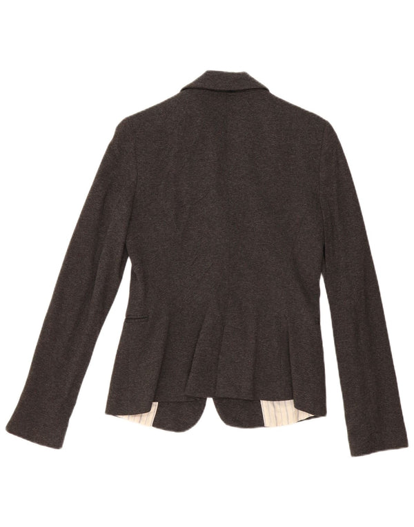 Zara Γυναικείο Μπουφάν 1 Κουμπί Blazer UK 10 Small Grey Acetate