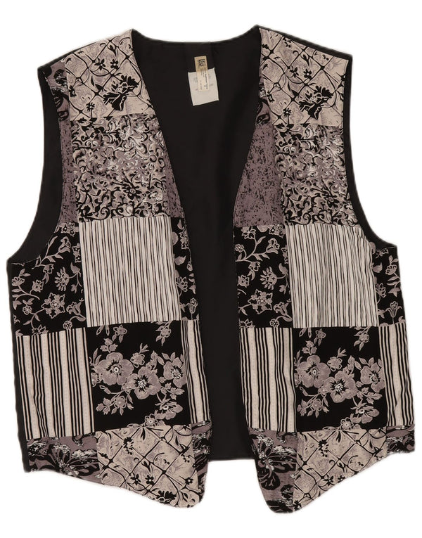 Vintage Womens Waistcoat UK 18 XL  Multicoloured Patchwork Polyester
