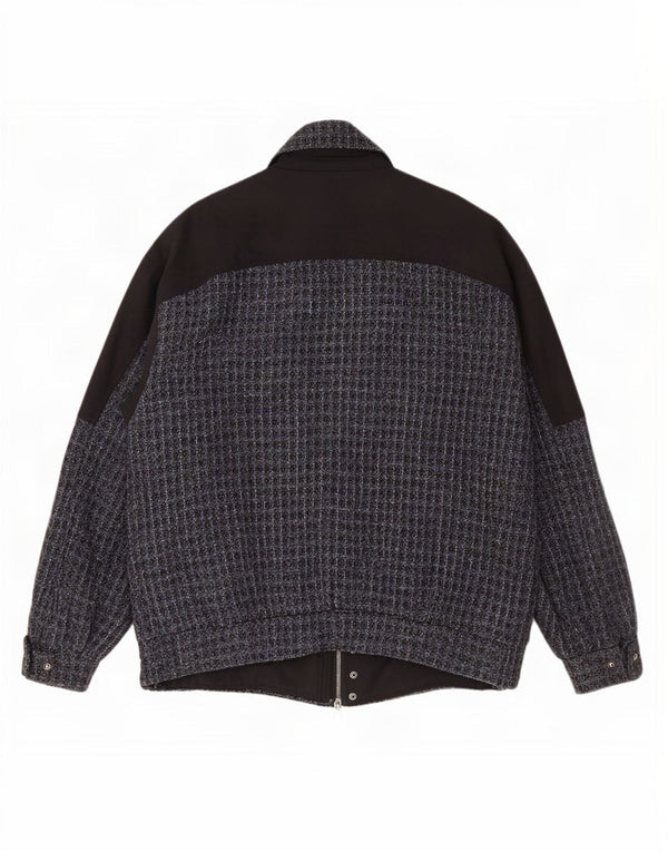Vintage Ανδρικό Μπουφάν Bomber IT 54 2XL Grey Check Wool