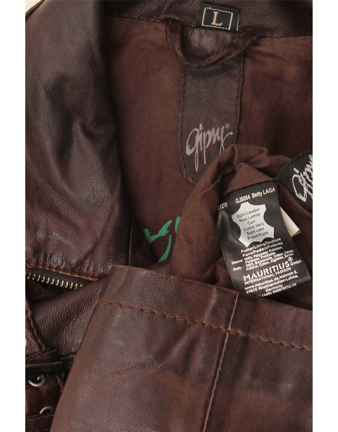 Gipsy Γυναικείο Δερμάτινο Μπουφάν UK 14 Large Brown