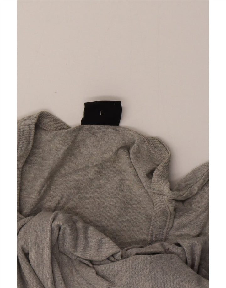 Γυναικείο T-Shirt HUGO BOSS Top UK 16 μεγάλο γκρι βαμβακερό