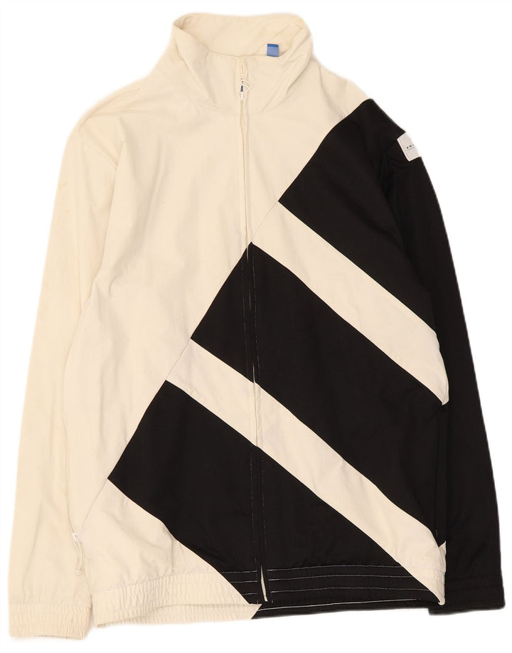 Ανδρική φόρμα γυμναστικής γραφική Adidas Top Jacket μεσαίου λευκού χρώματος πολυαμίδης
