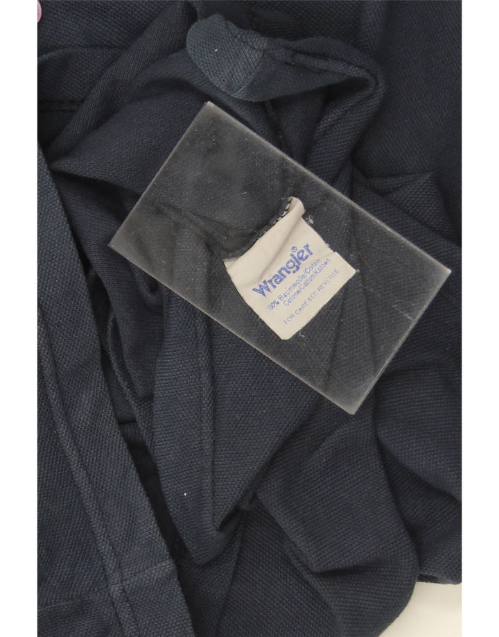 WRANGLER Mens Polo Shirt XL Navy Blue Cotton