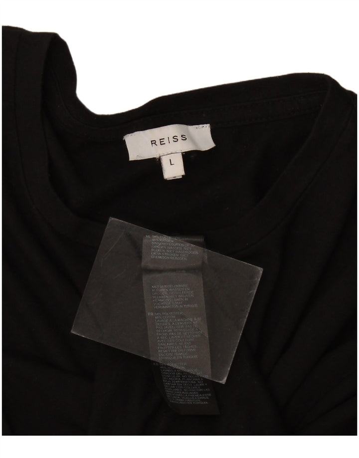 Ανδρικό T-Shirt Reiss Top Large Μαύρο Πολυεστέρας