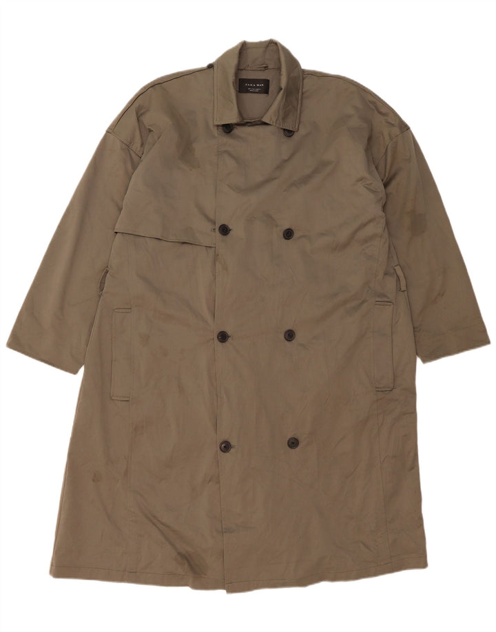 Zara Ανδρική καμπαρντίνα UK 36 Small Khaki Polyester