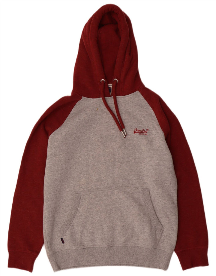 Superdry Ανδρικό φούτερ με κουκούλα, μεγάλο γκρι βαμβακερό χρώμα