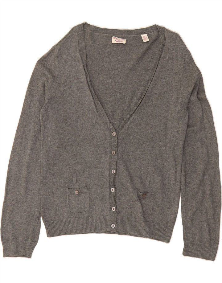 PENGUIN Womens Cardigan Sweater UK 16 Large Grey Cotton Vintage Penguin and Second-Hand Penguin from Messina Hembry 