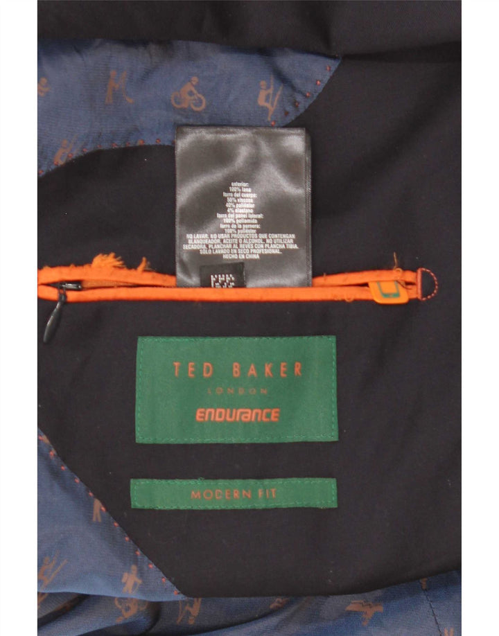 Ted Baker Ανδρικό σακάκι μοντέρνα εφαρμογή με 2 κουμπιά, μέγεθος 42 XL Navy μπλε μαλλί