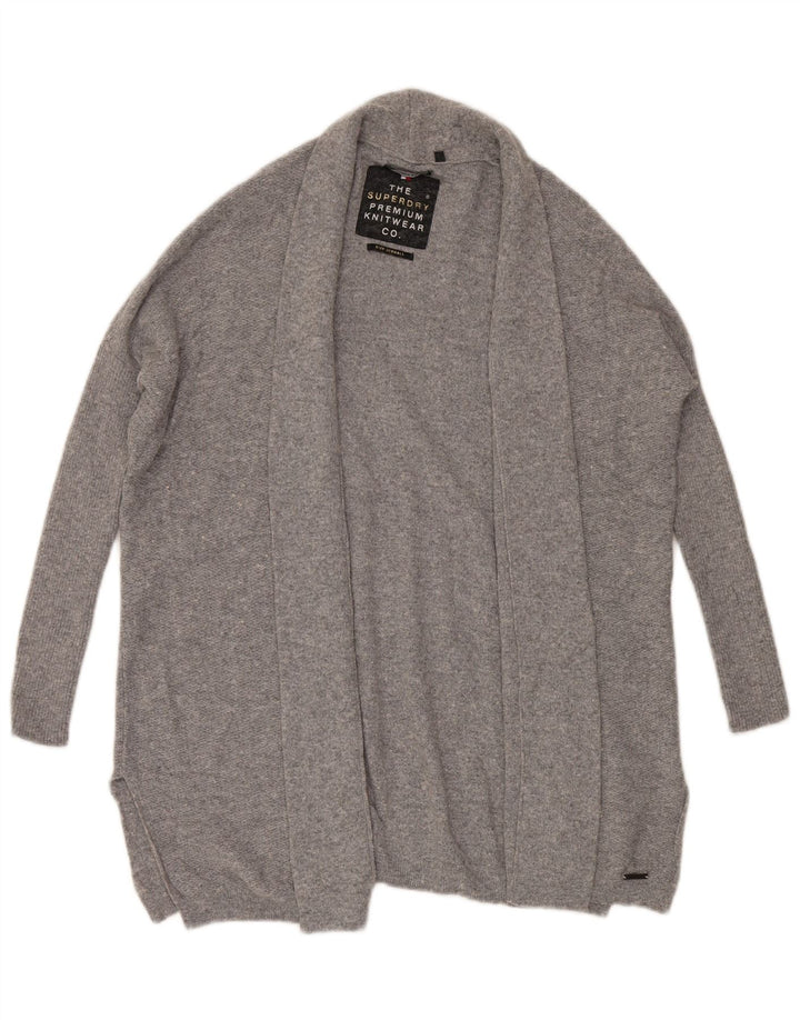 Superdry Γυναικείο ανοιχτό πουλόβερ με ζακέτα UK 2 2XS σε γκρι φλύκταινες