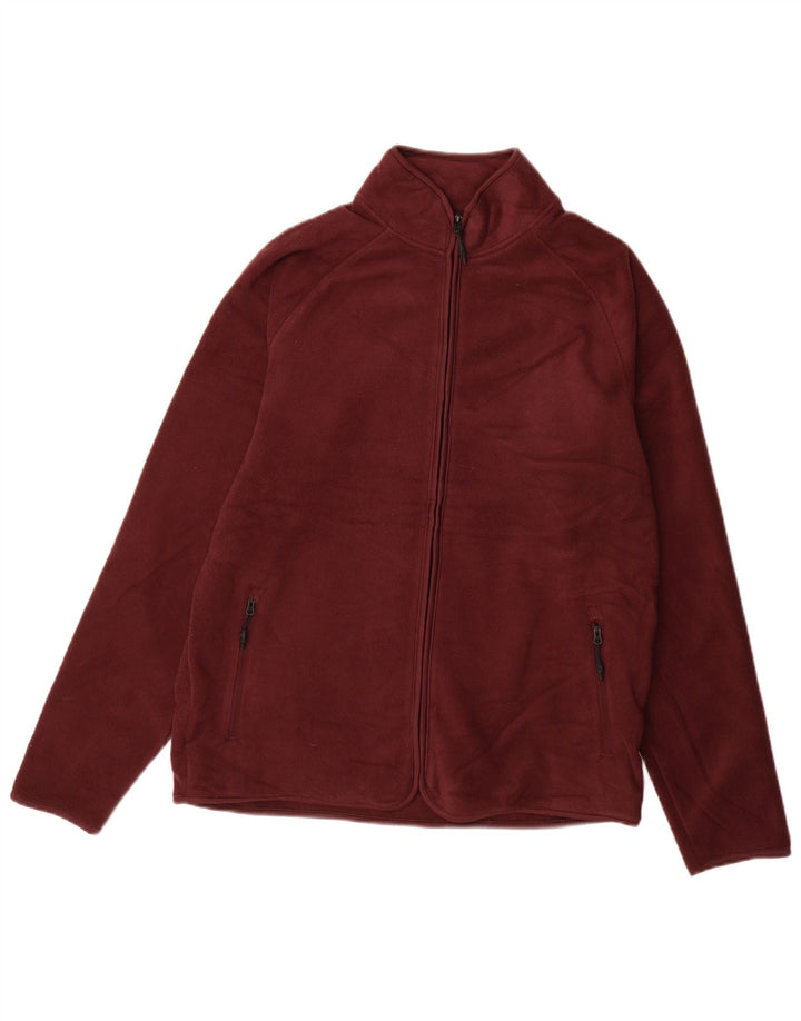 MARKS & SPENCER Ανδρικό Fleece Jacket UK 38 Medium Burgundy Polyester