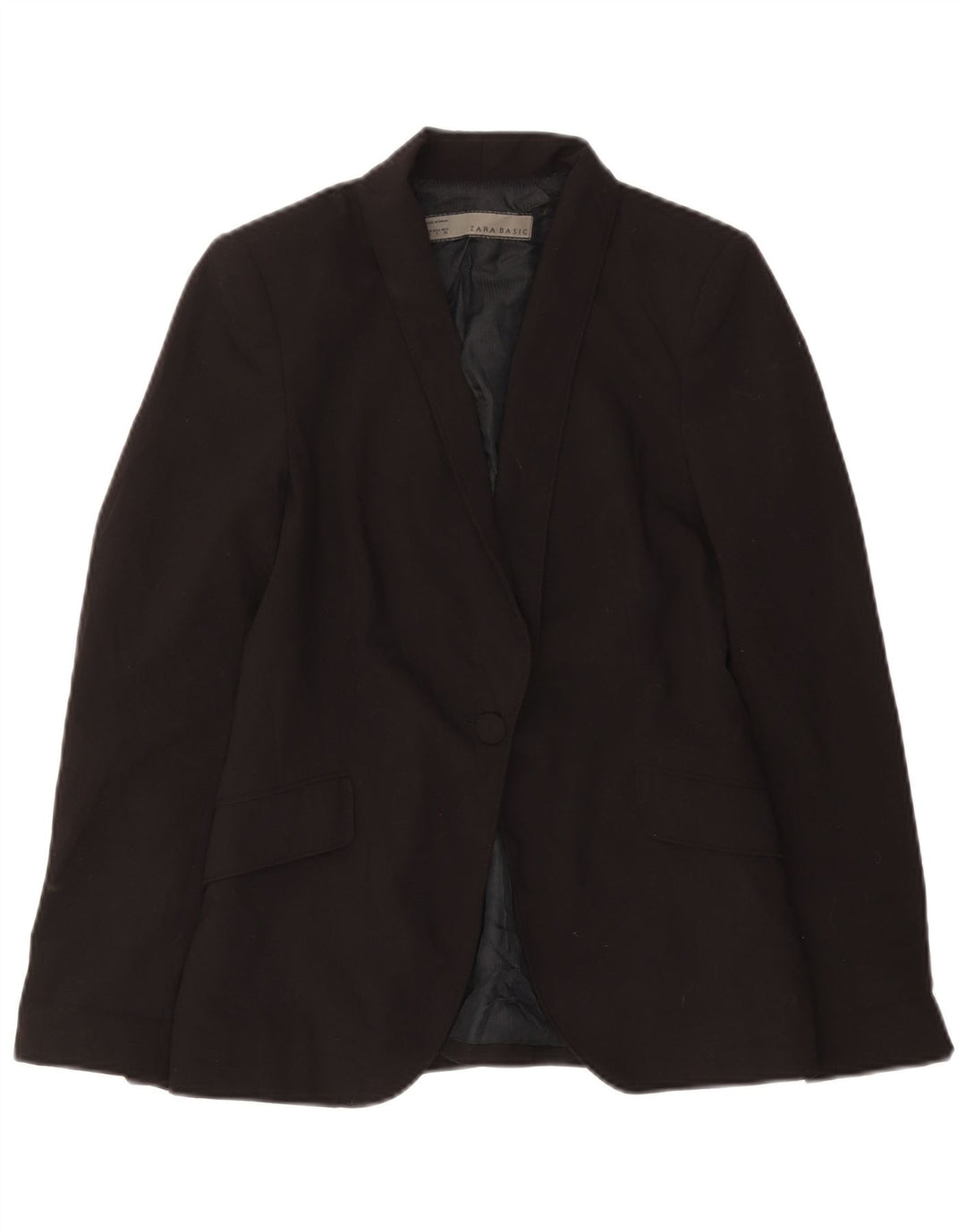 Zara Γυναικείο Μπουφάν 1 Κουμπί Blazer UK 10 Small Black Polyester