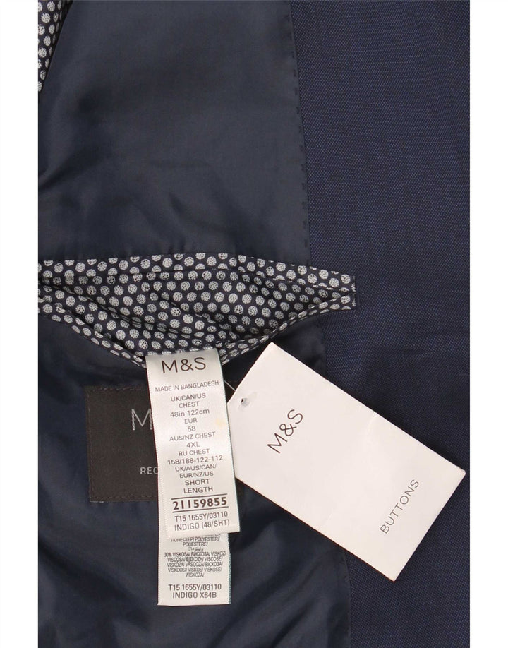 Marks & Spencer Ανδρικό μπουφάν μπλέιζερ με 2 κουμπιά κανονική εφαρμογή UK 48 2XL Navy Blue