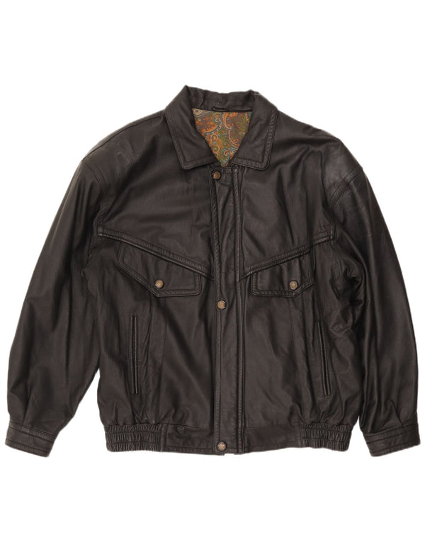 CANDA Ανδρικό Δερμάτινο Μπουφάν UK 44 2XL Μαύρο Δερμάτινο