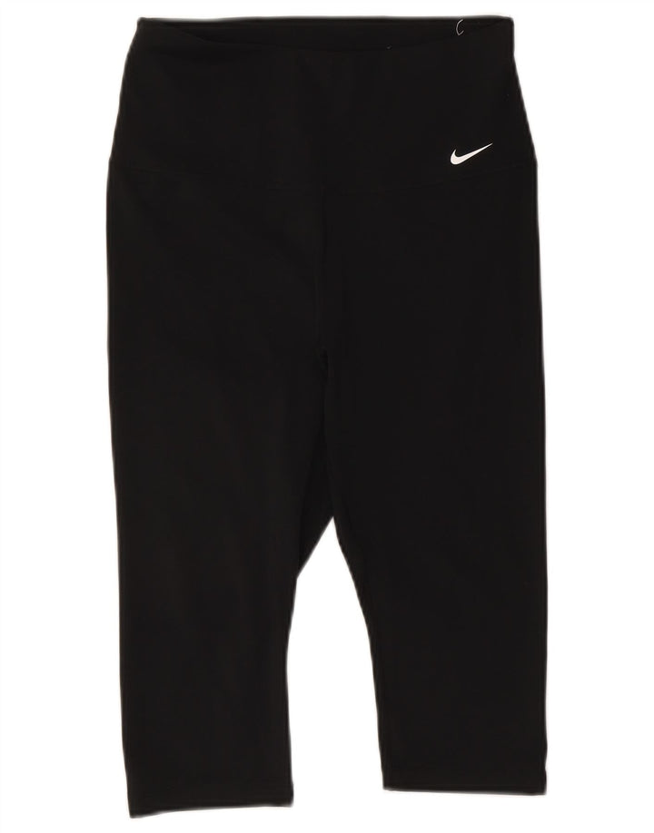 Γυναικεία κολάν Nike Dri Fit Capri UK 12 μεσαίου μαύρου πολυεστέρα