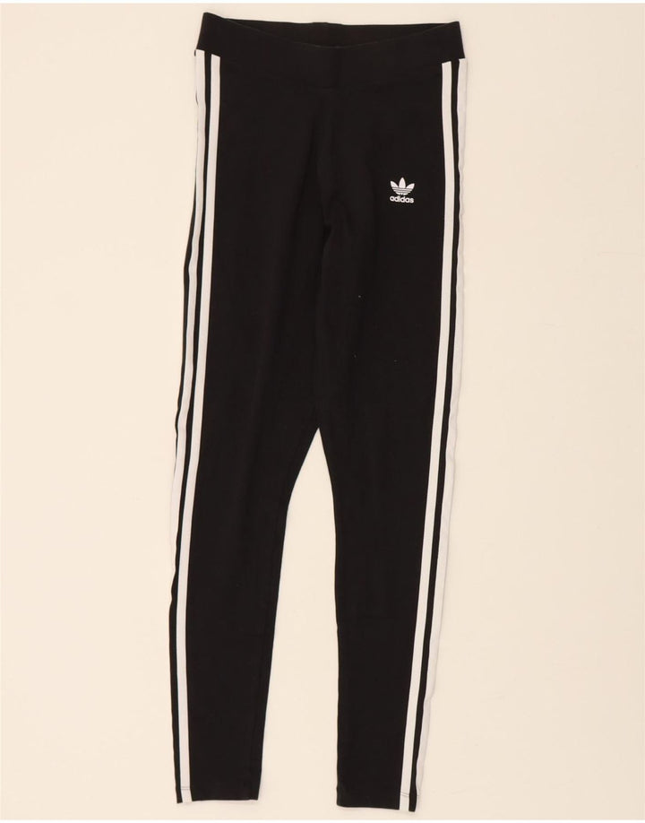 ADIDAS Womens Leggings UK 10 Small Black Cotton Vintage Adidas and Second-Hand Adidas from Messina Hembry 