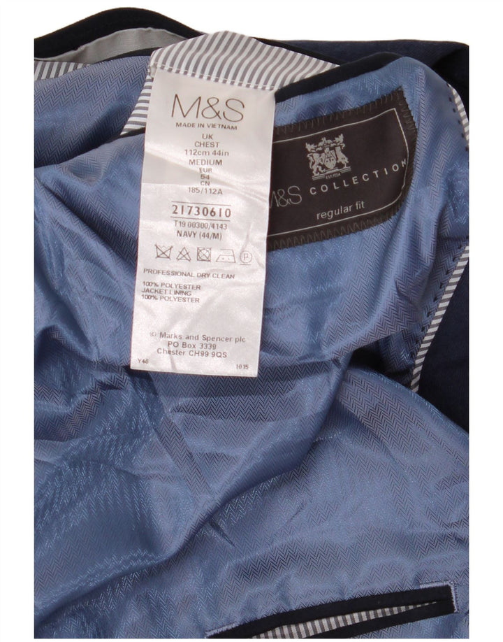Marks & Spencer Ανδρικό μπλέιζερ με 2 κουμπιά μπουφάν UK 44 2XL Navy Blue Polyester