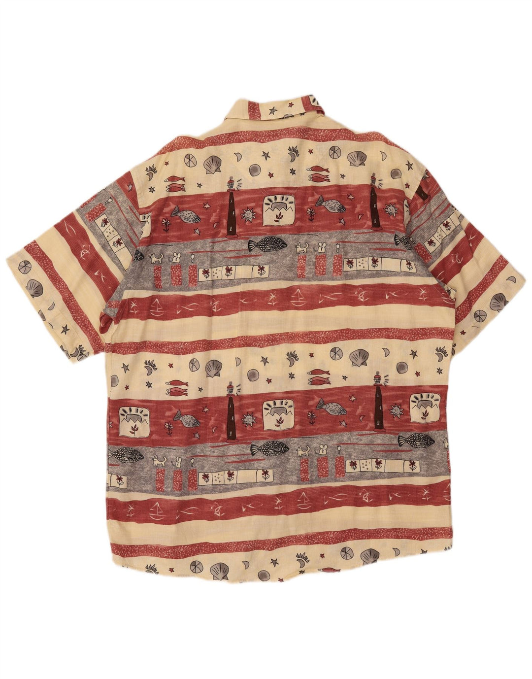 Ανδρικό κοντομάνικο πουκάμισο CASA MODA γραφικό μέγεθος 44 XL μπεζ ριγέ