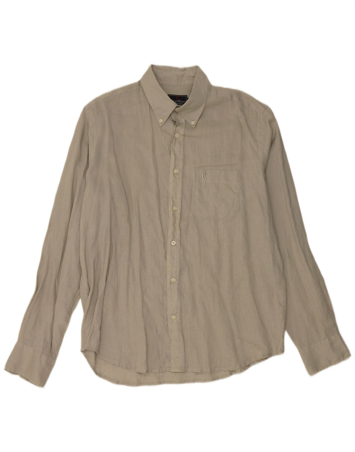 Ανδρικό πουκάμισο Conte of Florence 2XL Γκρι Λινό