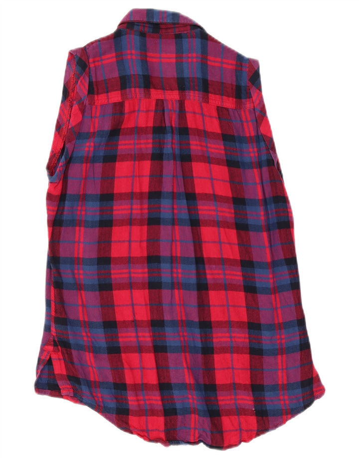 Superdry γυναικείο αμάνικο γραφικό μπλουζάκι UK 2 2XS Red Check
