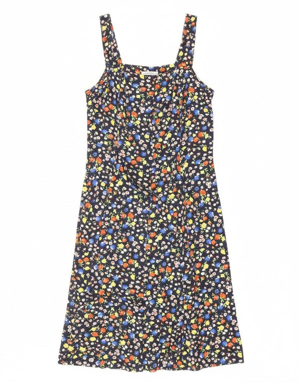 Vintage Γυναικείο Sundress UK 12 Medium Navy Blue Floral