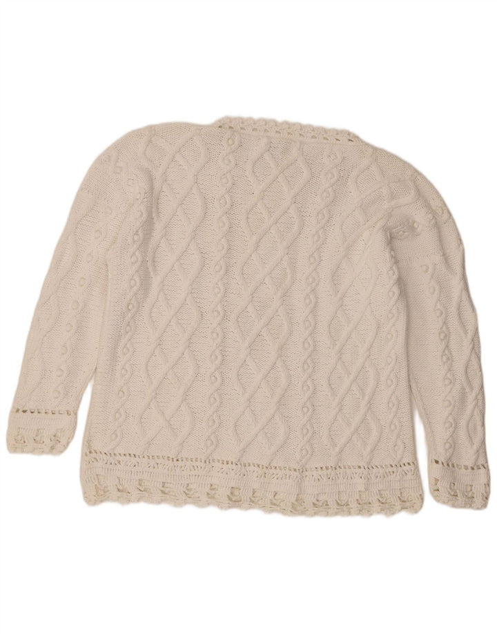 Golden Spiderweb Γυναικείο πουλόβερ με λαιμόκοψη UK 16 Large White