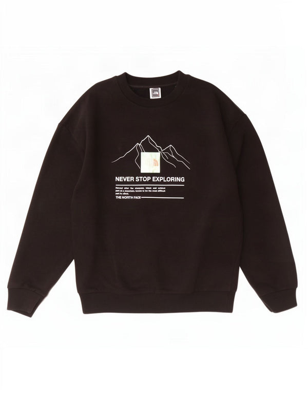The North Face Γυναικείο Γραφικό Φούτερ Jumper UK 14 Medium Black Cotton