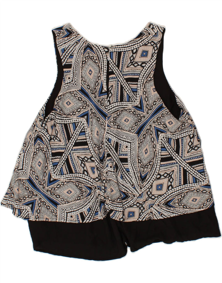 MOSSIMO Womens Sleeveless Blouse Top UK 16 Large Black Geometric Polyester Vintage Mossimo and Second-Hand Mossimo from Messina Hembry 