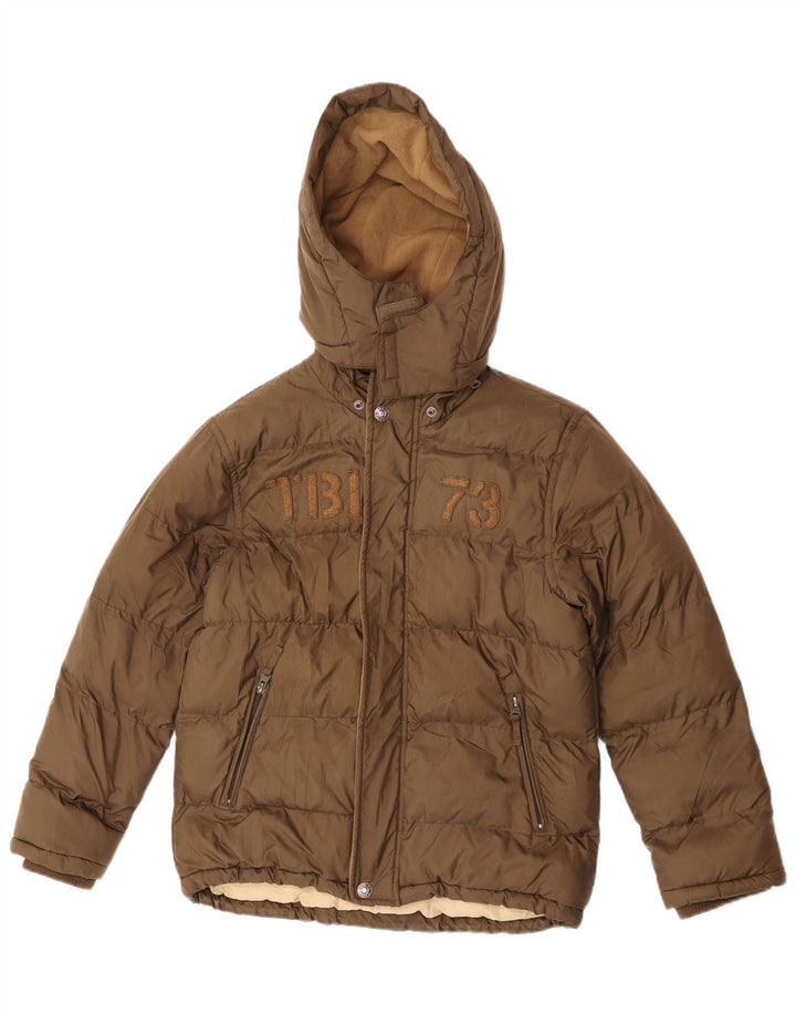 Μπουφάν Timberland Boys Hooded Graphic Padded Jacket 11-12 Years Brown Polyester