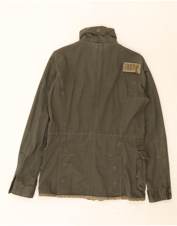 Superdry Mens Graphic Utility Jacket UK 38 Medium Khaki Cotton