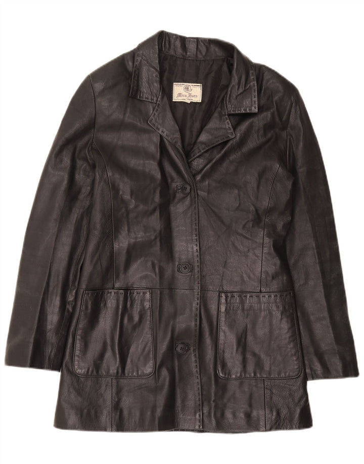 Mira Furs Γυναικείο Δερμάτινο Παλτό IT 42 Medium Black Leather