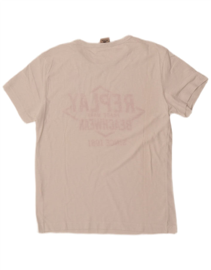 Ανδρικό γραφικό T-Shirt Replay Top Small White