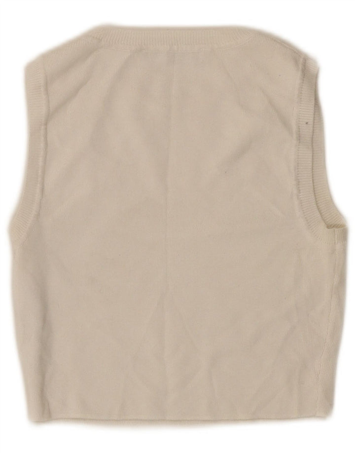 Zara Γυναικείο Crop Vest Top UK 12 Medium White Viscose