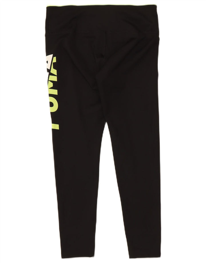 PUMA Womens Graphic Capri Leggings UK 14 Large Black Polyester
