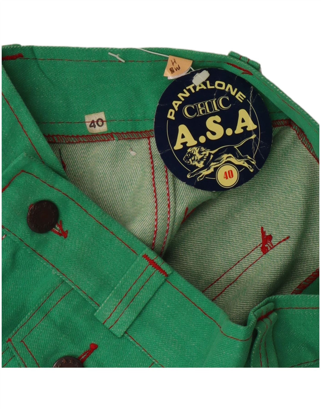 Chic Γυναικείο Flare Casual Παντελόνι IT 40 Small W24 L28 Green