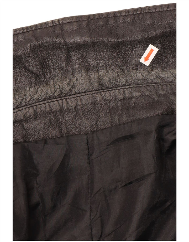 Vintage Ανδρικό Δερμάτινο Παλτό Μέγεθος 62 4XL Μαύρο Δερμάτινο