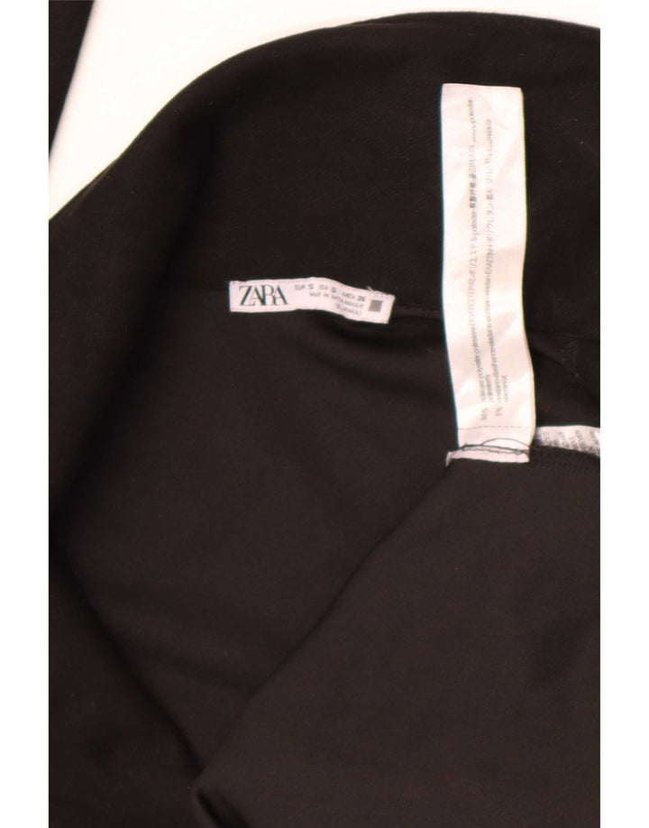Zara Γυναικείο Ανοιχτό Παλτό UK 10 Small Black Polyester