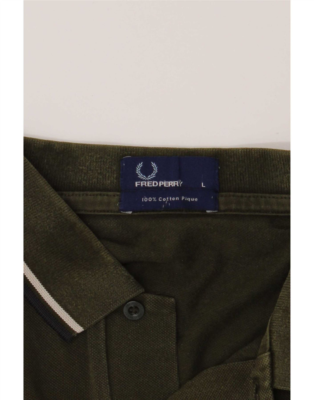 Fred Perry Ανδρικό Πόλο Μπλουζάκι Μεγάλο Χακί Ριγέ Βαμβακερό