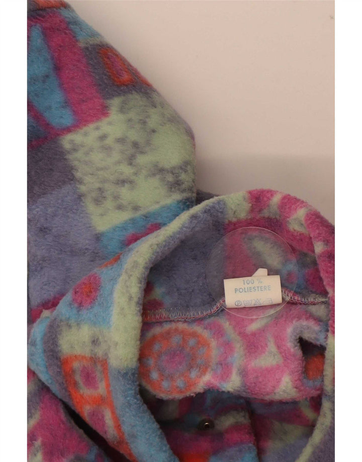 Vintage Ανδρικό κουμπιά Fleece Jumper XL Πολύχρωμος Γεωμετρικός Πολυεστέρας